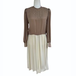 Vintage Donna Morgan for Non Stop Pearl Beaded Dress